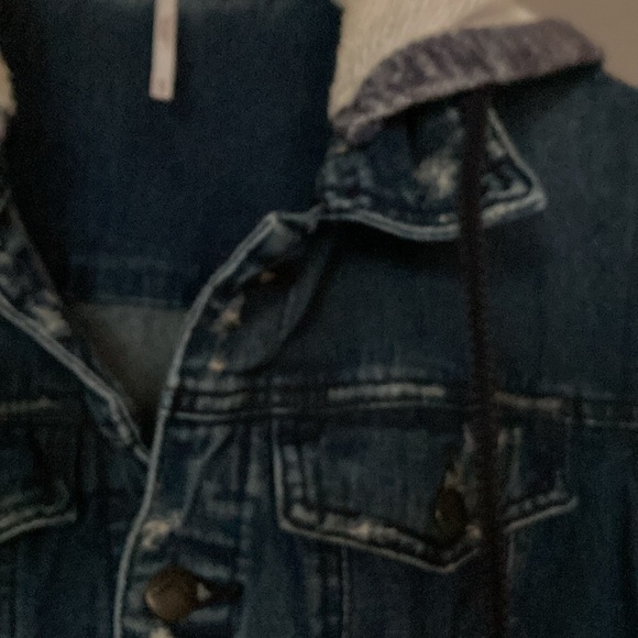 Free People Distressed Hooded Jean Jacket - Picture 6 of 9